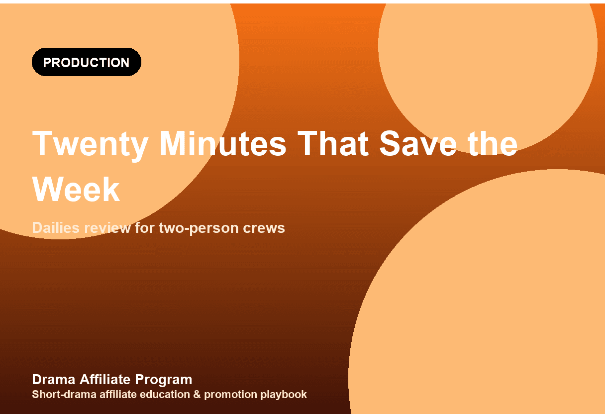 Short Drama Dailies Review Guide: The Twenty Minutes That Save the Week